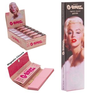 G-Rollz | 'Fabulous Face' Pink - 50 KS Slim Papers + Tips